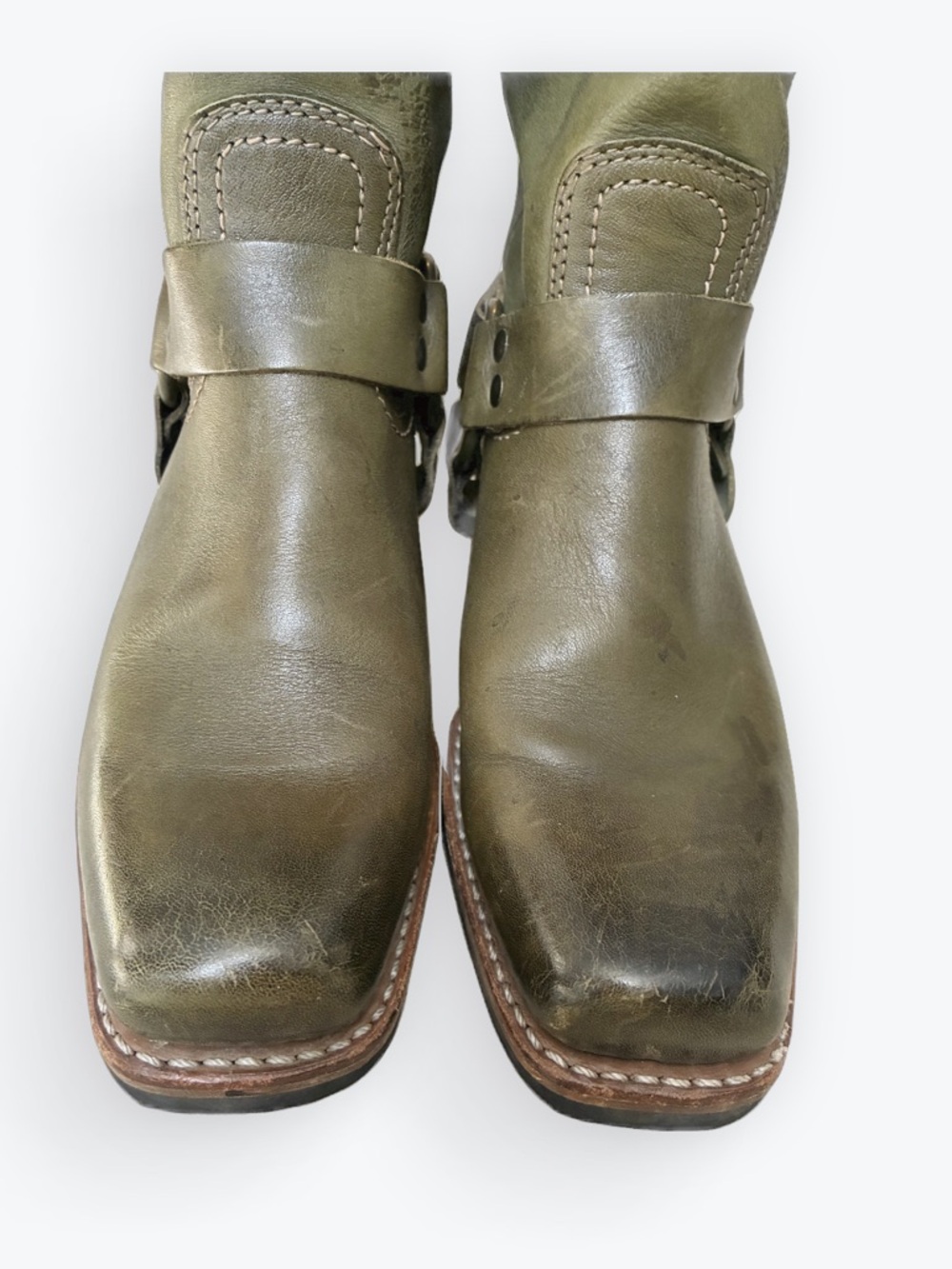 Frye Harness 12R Boots Rare Olive Green - Picture 3 of 12